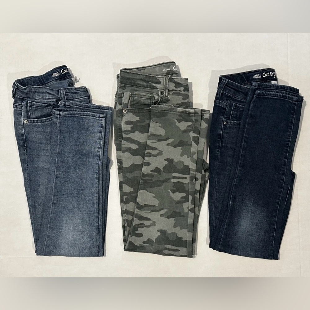 3 Pieces Girls Cat & Jack Skinny Jeans. Size 14.